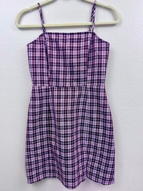 BP Mini Dress XS Pink Plaid Schoolgirl Y2K Coquette Grunge 90s Preppy Retro